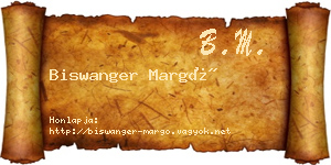 Biswanger Margó névjegykártya